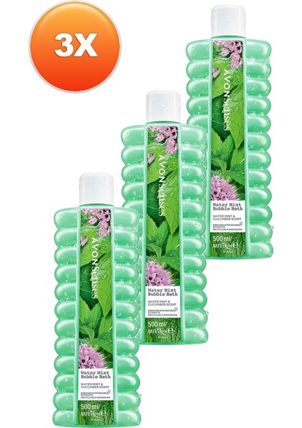 Senses Water Mint Nane ve Salatalık Kokulu Banyo Köpüğü 500 Ml. Üçlü Set