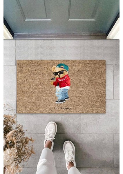 Bej Kapı Önü Paspası The Rapper Ayıcık Desen K-3339