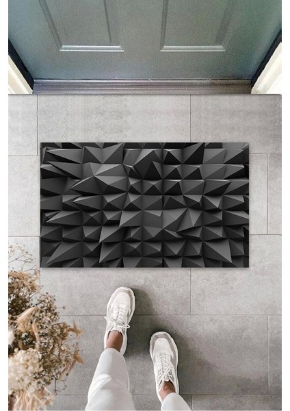 Dijital Baskı Siyah Dijital Paspas K-3138