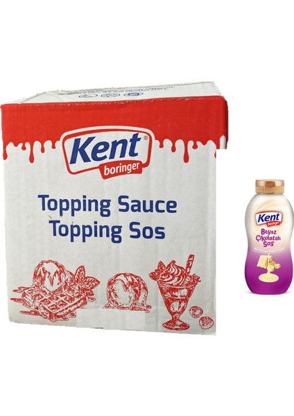 Kent Boringer Beyaz Çikolatalı Topping Sos 325 gr x 15 Adet (Elips Ambalaj)