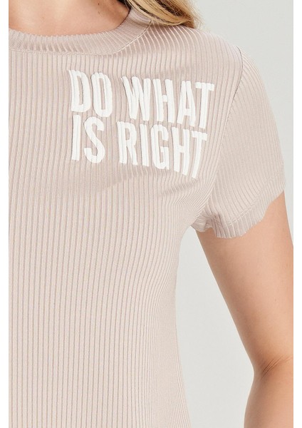 Kadın Kısa Kol Fitilli Bej Pijama Takım C1T7N0O5 modelleri