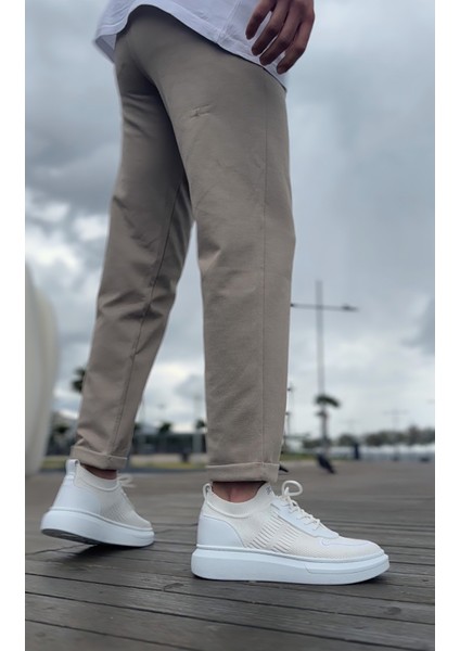 BA0812 Özel Örme Triko Tarz Beyaz Renk Spor Ayakkabı modelleri