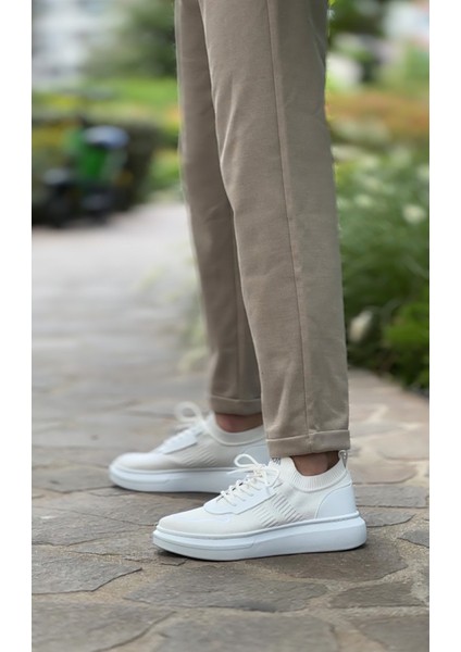 BA0812 Özel Örme Triko Tarz Beyaz Renk Spor Ayakkabı indirimleri