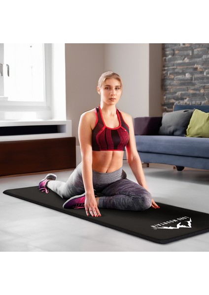 Lord Mountain Premium Pilates Yoga Matı,spor Matı,egzersiz Matı,pilates Minderi,kaymaz TABAN,180X55 cm 10 mm Siyah