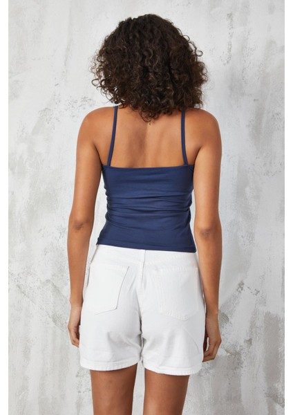 Lacivert Ince Ip Askılı Pamuklu Basic Atlet 27274 modelleri