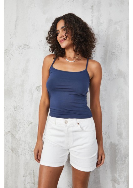 Lacivert Ince Ip Askılı Pamuklu Basic Atlet 27274 fiyatları