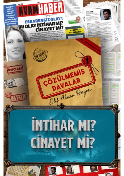 Çözülmemiş Davalar Dedektiflik Suç Çözümleme Oyunu - Gizem Bulmaca Kutu Oyunları - Suçlu Kim, Cinayeti Çözebilir Misin?