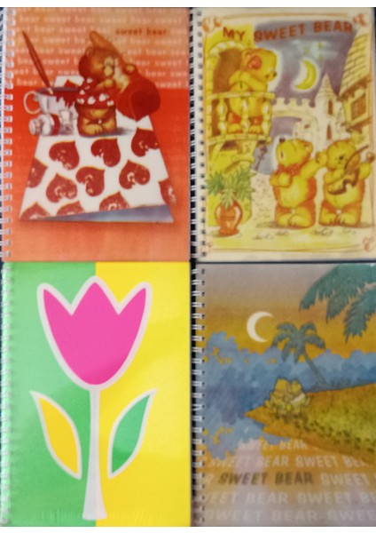 Sweat Bear A4 70 gr 120 Yaprak Çizgili Sert Plastik 4 Adet Defter