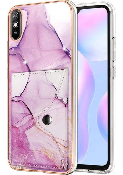 Xiaomi Redmi 9A Mermer Ince Cüzdan Yumuşak Tpu Tampon Kart Yuvaları (Yurt Dışından)
