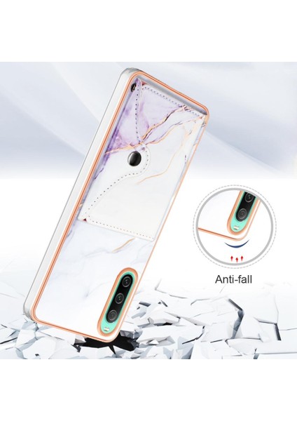 Sony Xperia 10 Iv Yumuşak Tpu Tampon Mermer Ince Cüzdan Kart Yuvaları Için Kılıf (Yurt Dışından)