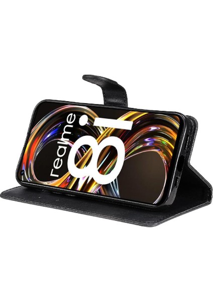 Kart Yuvası Klasik Katı ile Realme 8i Yüksek Kaliteli Deri Için Flip Case (Yurt Dışından) indirimleri