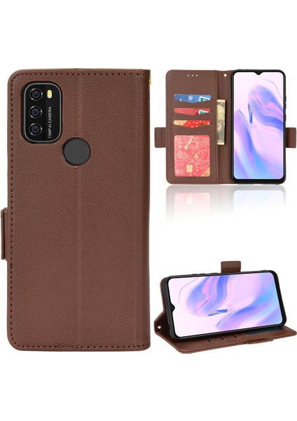 Blackview A70 Manyetik Pu Deri Kart Yuvaları Tutucu Yan Toka Için Kılıf (Yurt Dışından)