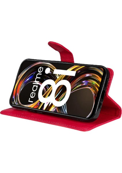 Kart Yuvası Klasik Katı ile Realme 8i Yüksek Kaliteli Deri Için Flip Case (Yurt Dışından) fırsatları