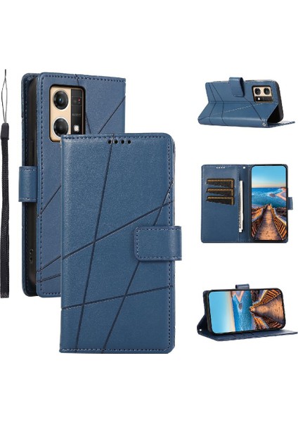 Oppo Oppo 7 4g Için Flip Case Üç Kart Yuvaları Şok Emici Kickstand (Yurt Dışından)