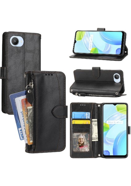 Realme C30/C30S Manyetik Kapatma Pu Deri Kickstand Kayış Için Flip Case (Yurt Dışından) fiyatları