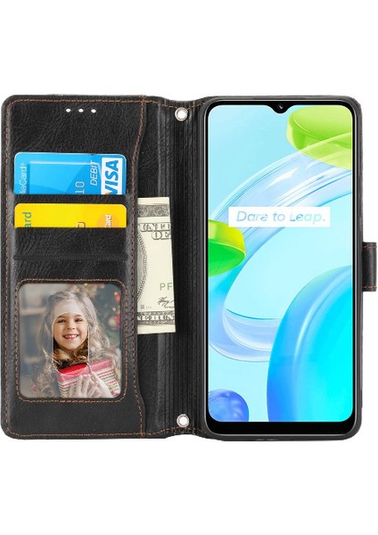Realme C30/C30S Manyetik Kapatma Pu Deri Kickstand Kayış Için Flip Case (Yurt Dışından) fırsatları