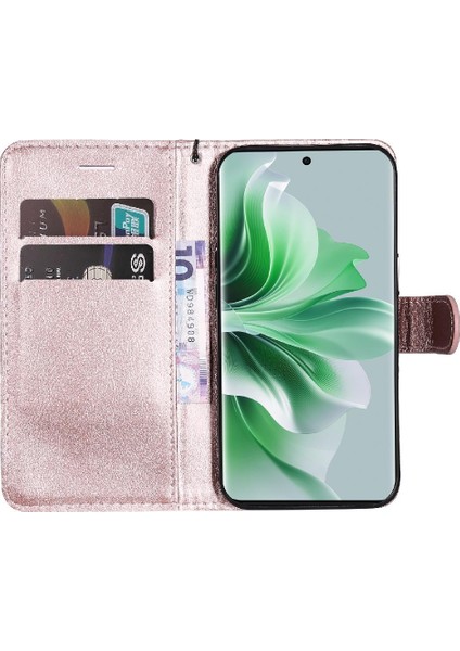 Kart Yuvası Klasik Düz Renk Yüksek Kılıf ile Oppo Oppo 11 5g Için Flip Case (Yurt Dışından)