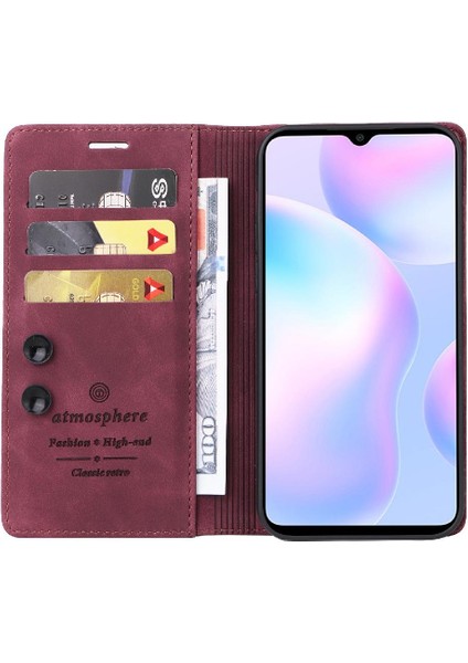 Xiaomi Redmi 9A Için Flip Case Deri Kılıf Darbeye Cüzdan Basit Flip (Yurt Dışından)