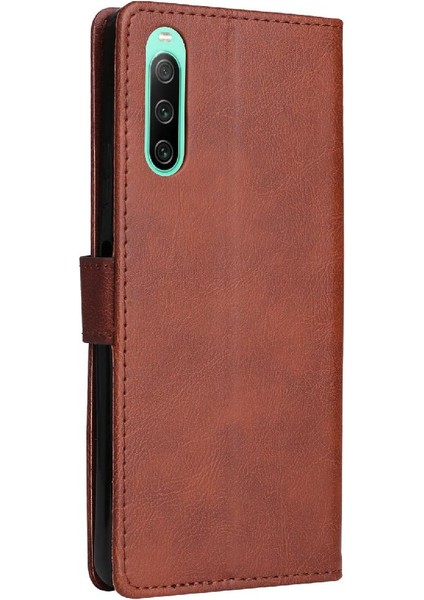 Kart Yuvası ile Sony Xperia 10 Iv Için Flip Case Iş Cüzdan Telefon Kılıfı (Yurt Dışından)
