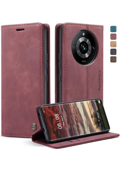 Realme 11 Pro 5g Için Flip Case Vintage Pu Deri Cüzdan Manyetik Kapatma (Yurt Dışından)