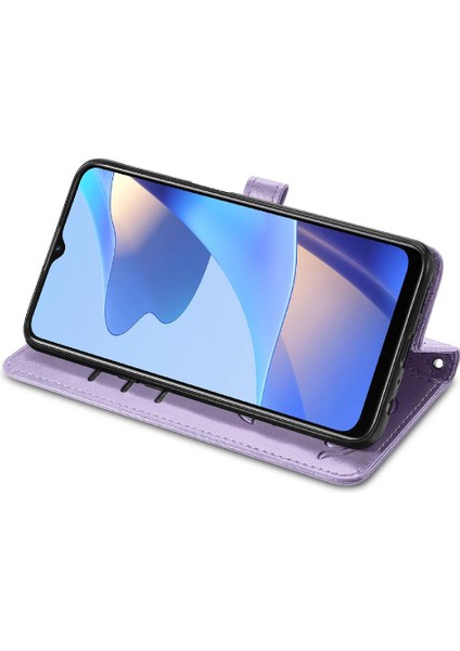 Oppo A16 Flip Kapak Için Kılıf Karikatür Hayvanlar Darbeye Kısa Kayış Kılıf (Yurt Dışından)