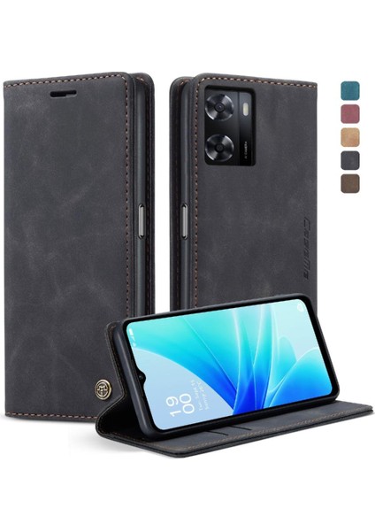 Oppo Için Flip Case A57 4G/A77 4G/A77S Flip Folio Kitap Kılıf Kart Yuvası Pu (Yurt Dışından)