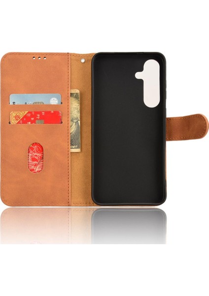 Kart Tutucu Kickstand Deri Folio Flip ile Samsung Galaxy S24 Için Kılıf (Yurt Dışından) modelleri