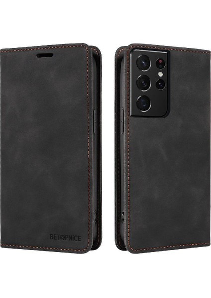 Samsung Galaxy S21 Ultra 5g Için Kılıf Folio Cüzdan Pu Deri Manyetik (Yurt Dışından)