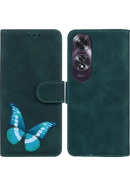Oppo A60 4g Flip Folio Kapak Için Kılıf Renk Baskılı Kart Yuvaları Cüzdan (Yurt Dışından)