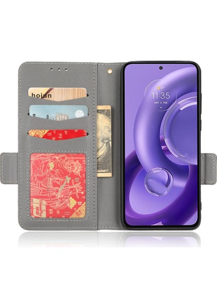 Motorola Moto Kenar 30 Neo Pu Deri Yan Toka Manyetik Cüzdan (Yurt Dışından)