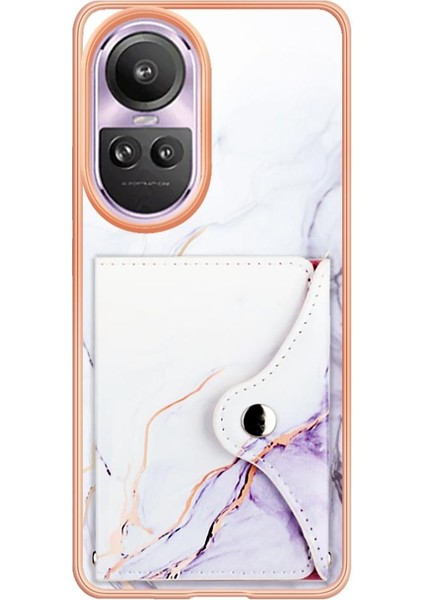 Oppo Oppo 10 Pro 5g Yumuşak Tpu Tampon Kart Yuvaları Için Kılıf Ince Cüzdan Mermer (Yurt Dışından)