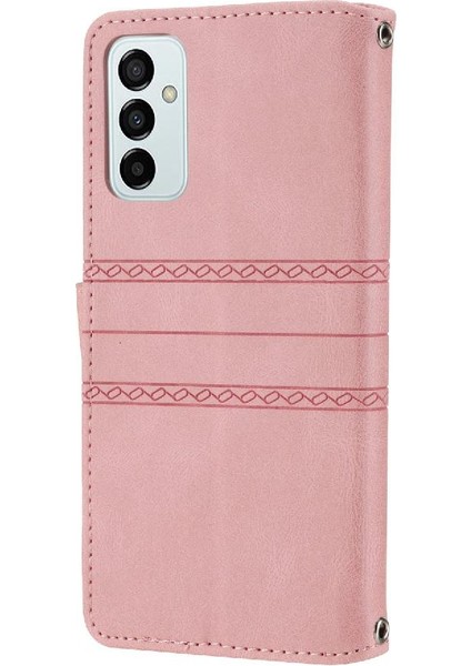 Samsung Galaxy M23 Manyetik Kapatma Pu Deri Kickstand Için Flip Case (Yurt Dışından)