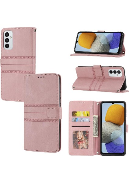 Samsung Galaxy M23 Manyetik Kapatma Pu Deri Kickstand Için Flip Case (Yurt Dışından)