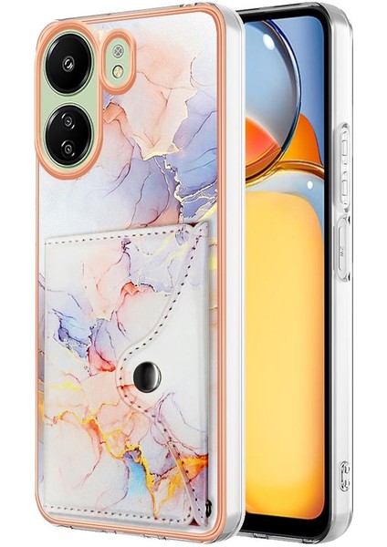 Xiaomi Redmi Için Kılıf Redmi 4g Mermer Kart Yuvaları Yumuşak Tpu Tampon Ince Cüzdan (Yurt Dışından)