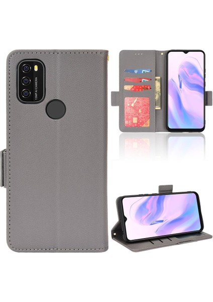 Blackview A70 Manyetik Pu Deri Kart Yuvaları Tutucu Yan Toka Için Kılıf (Yurt Dışından)