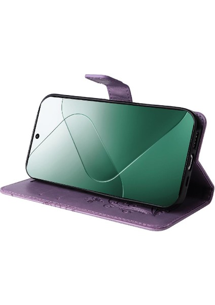 Xiaomi 14 Flip Kickstand Darbeye Kapak Için Kart Yuvası Standı ile Pu (Yurt Dışından) modelleri