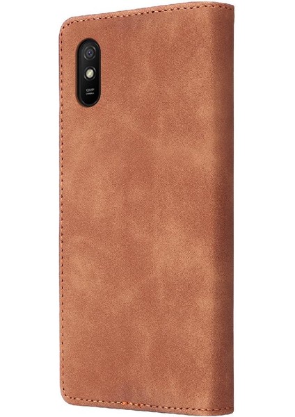 Xiaomi Redmi 9A Için Flip Case Deri Kılıf Darbeye Cüzdan Basit Flip (Yurt Dışından)