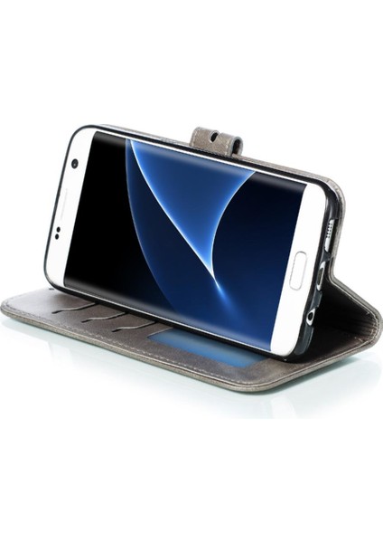 Samsung Galaxy S7 Kart Tutucu Kabartmalı Kickstand Kapatma Için Cüzdan Kılıf (Yurt Dışından)