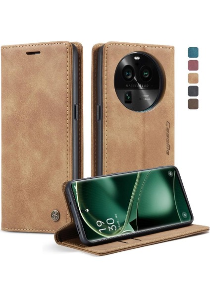 Oppo Bulmak Için Flip Case X6 5g Vintage Pu Deri Cüzdan Kılıf Kart Yuvası (Yurt Dışından)