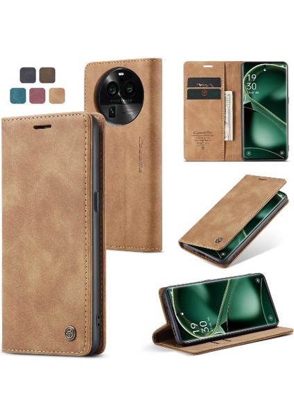 Oppo Bulmak Için Flip Case X6 5g Vintage Pu Deri Cüzdan Kılıf Kart Yuvası (Yurt Dışından)