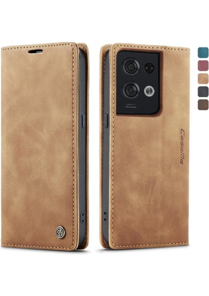 Oppo Oppo 8 Pro 5g Için Flip Case Kart Yuvası Kickstand Vintage Pu Flip (Yurt Dışından)