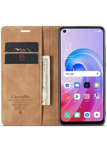 Oppo Için Flip Case A36 4G/A76 4G/A96 4g Vintage Pu Deri Cüzdan Flip (Yurt Dışından)
