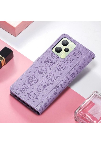 Realme C35 Için Kılıf Kapak Kapak Karikatür Hayvanlar Darbeye Deri Kılıf (Yurt Dışından) indirimleri