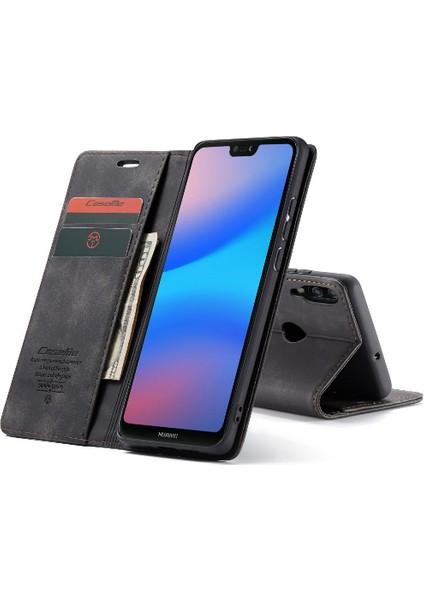 Huawei P20 Lite Için Flip Case Vintage Pu Deri Cüzdan Flip Folio Kitap (Yurt Dışından)