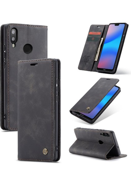Huawei P20 Lite Için Flip Case Vintage Pu Deri Cüzdan Flip Folio Kitap (Yurt Dışından)
