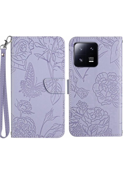 Xiaomi 13 Için Kılıf Darbeye Deri Kılıf Pu Deri Kapak Çevirin Çiçekler (Yurt Dışından)