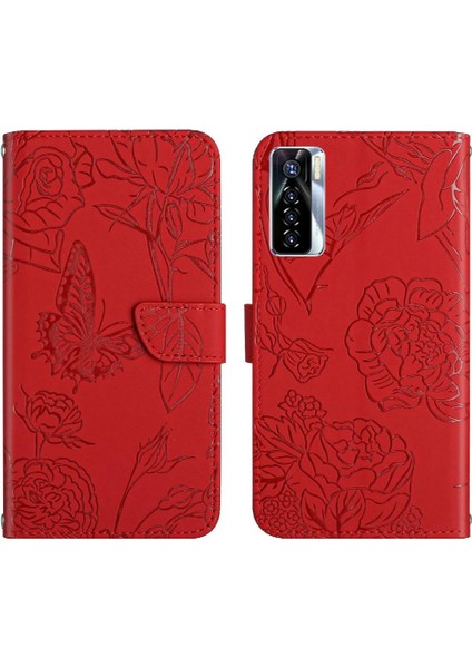 Mays Shop Tecno Camon 17 Pro Çiçekler ve Kelebekler Anti-Damla Koruma Için Kılıf (Yurt Dışından)