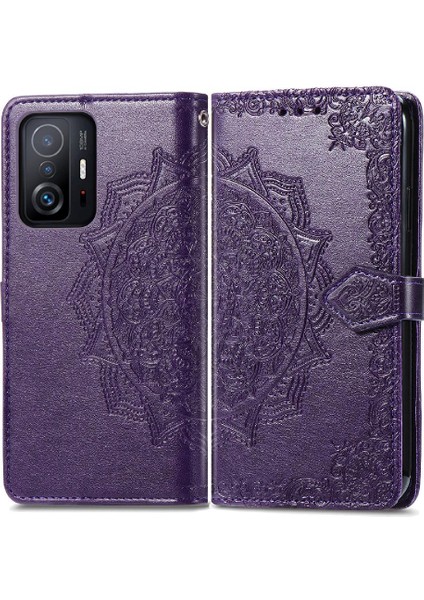 Xiaomi 11T/11T Pro Zarif Desen Deri Kılıf Darbeye (Yurt Dışından)