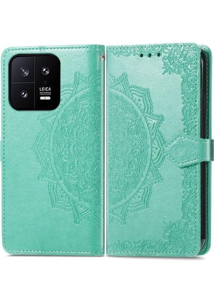 Xiaomi 13 Için Basit Iş Deri Kılıf Zarif Desen Flip Case (Yurt Dışından)
