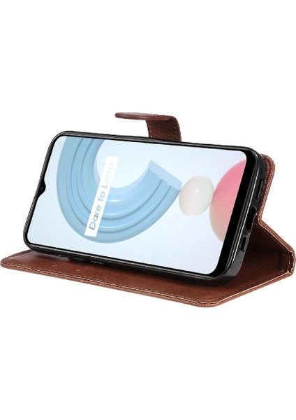 Kart Yuvası Klasik Kılıf ile Realme C21Y Yüksek Kaliteli Deri Için Flip Case (Yurt Dışından) fırsatları